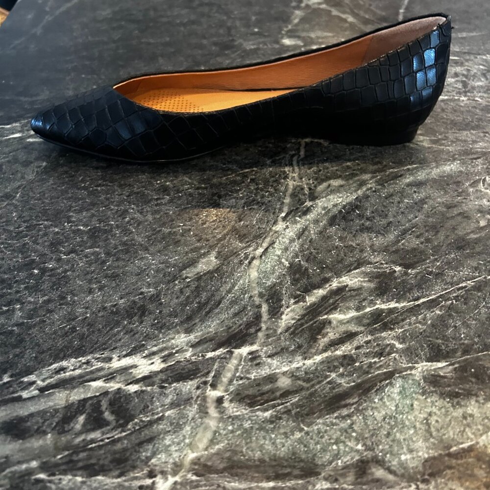 Corso Como - Reptile Embossed Flats Black NEW 7.5M